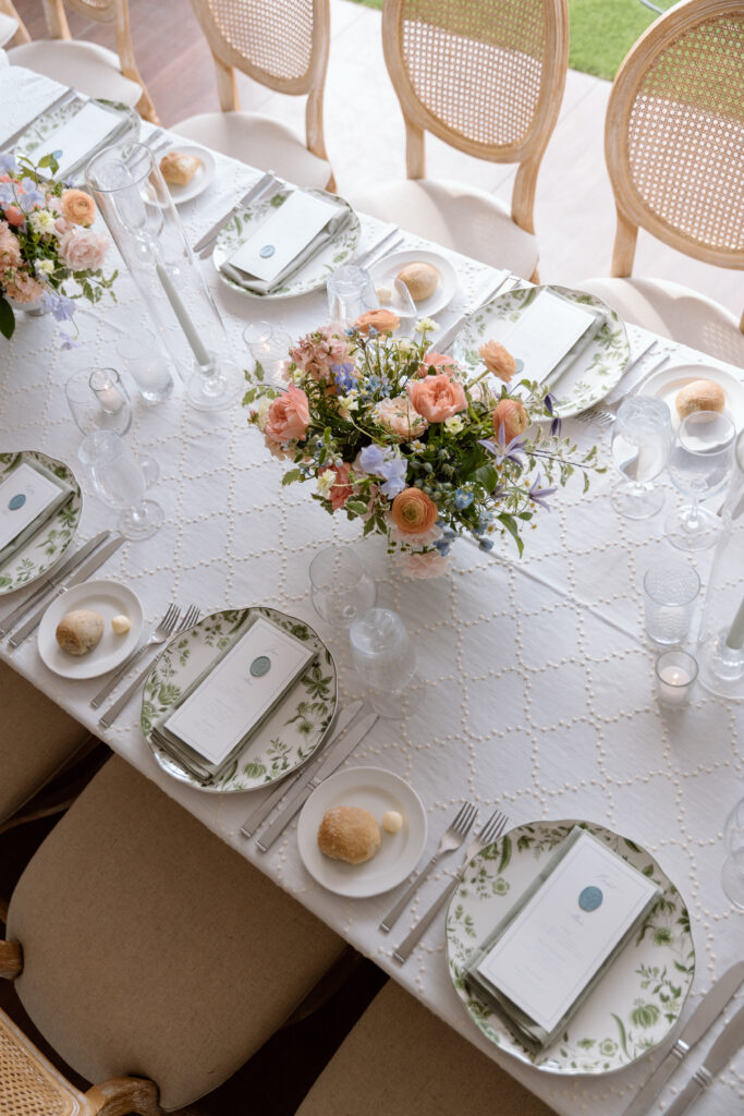 table place settings at a Santaluz Club wedding