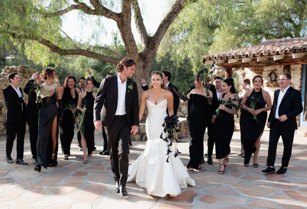 Candid bridal party portraits at Leo Carrillo Ranch